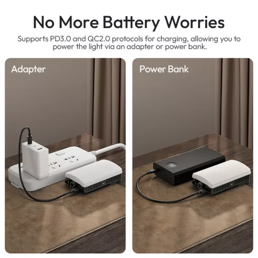 Ulanzi PL25 LED lámpa, 25W, 2700-6500K, 2000mAh, hűtő ventilátor