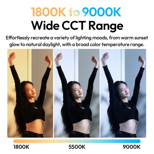 Ulanzi B15RGB 15W, fénycső, cseppálló, 1800-9000K, 3000mAh, mágneses