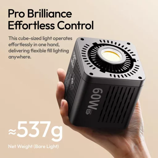 Ulanzi C60, 60W COB LED lámpa, 2500-6500K, 8 effekt, 3300mAh, mini Bowens