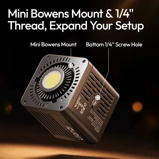 Ulanzi C60, 60W COB LED lámpa, 2500-6500K, 8 effekt, 3300mAh, mini Bowens