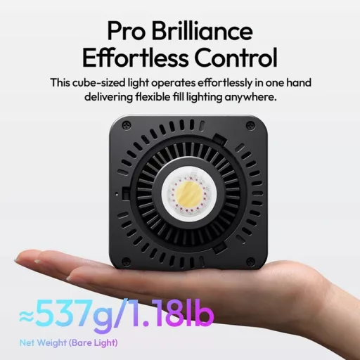 Ulanzi C60RGB, 60W RGB COB LED lámpa, 2500-6500K, 20 effekt, 3300mAh, mini Bowens
