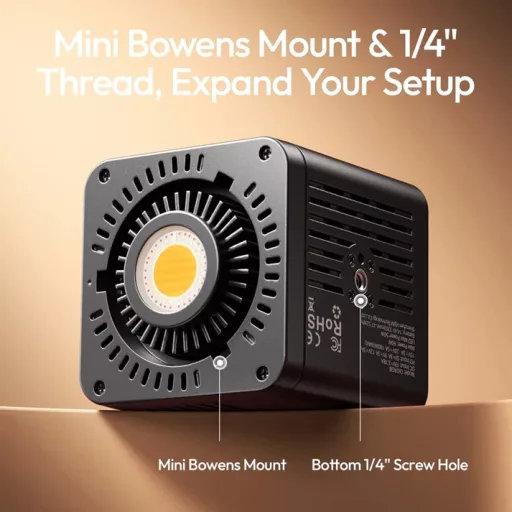Ulanzi C60RGB, 60W RGB COB LED lámpa, 2500-6500K, 20 effekt, 3300mAh, mini Bowens