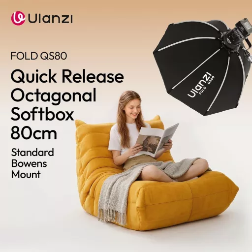Ulanzi FOLD QS80 80cm-es nyitható octobox, Bowens csatlakozás