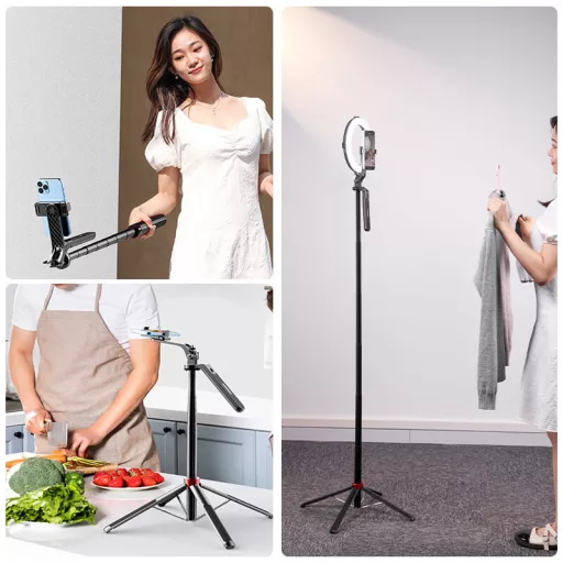 Ulanzi MA09 selfie állvány, monopod telefonokhoz, bluetooth kioldó, 180cm max magasság