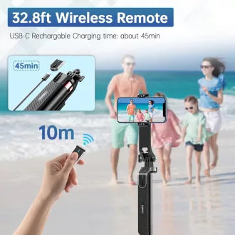   Ulanzi MA09 v2 selfie állvány, monopod telefonokhoz, bluetooth kioldó, 180cm max magasság