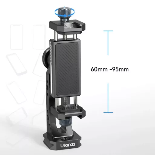 Ulanzi MA53 elforgatható telefontartó adapter, arca swiss, 1db vakupapucs, 5db 1/4" csatlakozó, fém