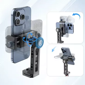   Ulanzi MA53 elforgatható telefontartó adapter, arca swiss, 1db vakupapucs, 5db 1/4" csatlakozó, fém