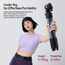 Ulanzi TT39 videó állvány, 42-155cm, 3kg teherbírás, Arca Swiss gyorscseretalp, telefontartó adapter