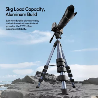   Ulanzi TT39 videó állvány, 42-155cm, 3kg teherbírás, Arca Swiss gyorscseretalp, telefontartó adapter
