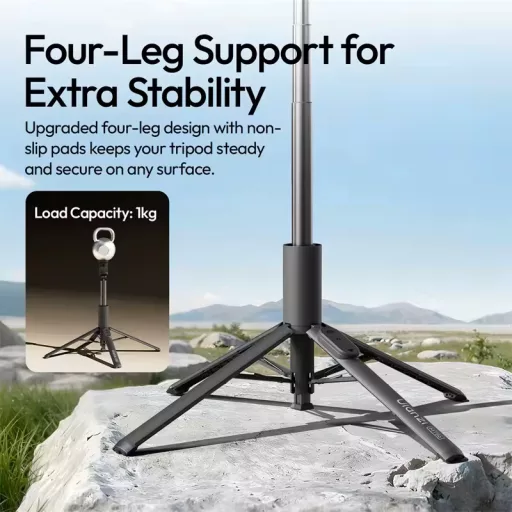 Ulanzi MT-86 automatikusan nyíló selfie állvány, monopod, telefontartó, 153cm, bluetooth, fekete