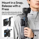 Ulanzi VL04 selfie bot, monopod, hátizsák pántra, övre rögízthető, GoPro tartó adapterrel