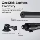 Ulanzi VL04 selfie bot, monopod, hátizsák pántra, övre rögízthető, GoPro tartó adapterrel