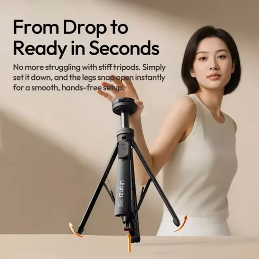 Ulanzi MT-85 automatikusan nyíló selfie állvány, monopod, Magsafe, 146cm, bluetooth, fehér