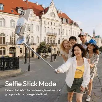   Ulanzi MT-85 automatikusan nyíló selfie állvány, monopod, Magsafe, 146cm, bluetooth, fehér