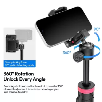   Ulanzi MT-44-2 automatikusan selfie állvány, monopod, telefontartó adapter, bluetooth, fekete