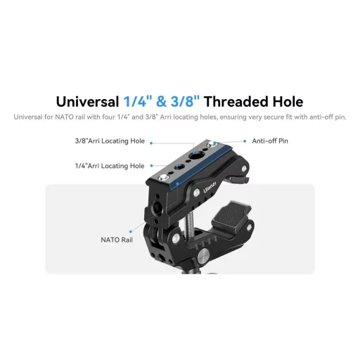 Ulanzi R011A multi funkcionális super clamp, satu, 60mm átfogás