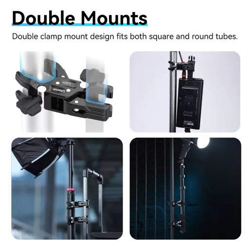 Ulanzi LC01 super clamp, dupla satu, rögzítőbilincs