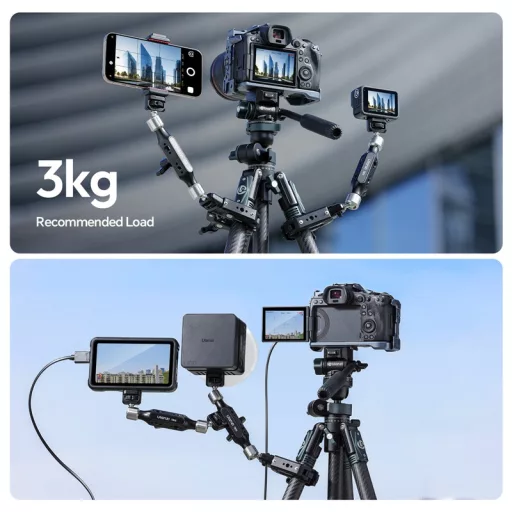 Ulanzi TB15 magic arm, Ulanzi SC-02 tapadókoronghoz, 2x Arri csatlakozó, 2x 1/4 csatlakozó