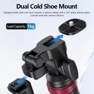   Ulanzi MT-78 selfie állvány, monopod, telefontartó adapter, 185cm max magasság, bluetooth, fekete