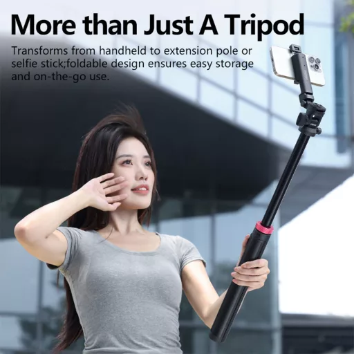 Ulanzi MT-78 selfie állvány, monopod, telefontartó adapter, 185cm max magasság, bluetooth, fekete