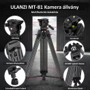 Ulanzi MT-81, T080GBB1 nagy teherbírású videó állvány, fluid videófejjel