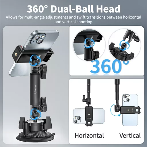 Ulanzi ZJ01 tapadókorong, telefon és Go-Quick II GoPro tartó adapter