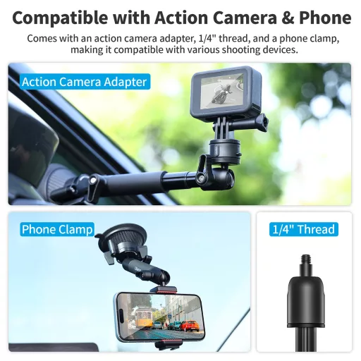 Ulanzi ZJ01 tapadókorong, telefon és Go-Quick II GoPro tartó adapter
