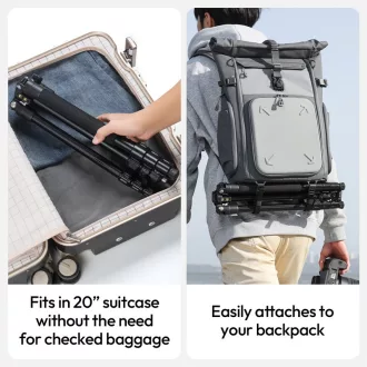   Ulanzi TT53 Traveler állvány + monopod, 103-180cm, 3kg teherbírás, Uka gyorscseretalp