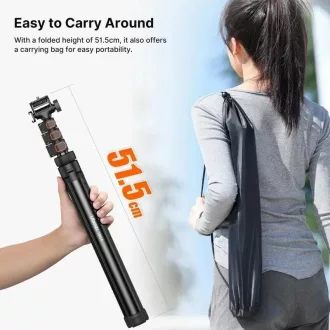   Ulanzi ZB64Z selfie állvány, monopod, telefontartó és bluetooth adapter, 160cm max magasság, fekete