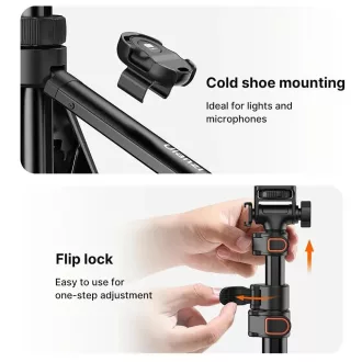   Ulanzi ZB64Z selfie állvány, monopod, telefontartó és bluetooth adapter, 160cm max magasság, fekete