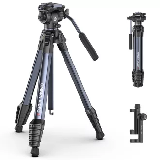   Ulanzi OMBRA II XINAG videó állvány, 157cm, fluid videófej, 3kg teherbírás, telefontartó adapter