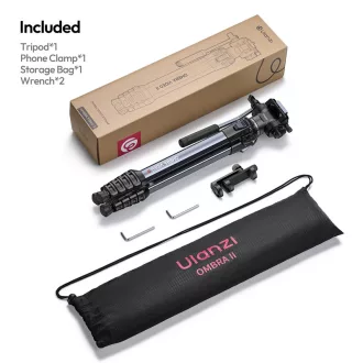   Ulanzi OMBRA II XINAG videó állvány, 157cm, fluid videófej, 3kg teherbírás, telefontartó adapter