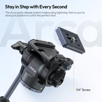   Ulanzi OMBRA II XINAG videó állvány, 157cm, fluid videófej, 3kg teherbírás, telefontartó adapter