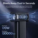 Ulanzi AD02 Storm beépített akkumulátoros porfújó, 130000RPM, fekete