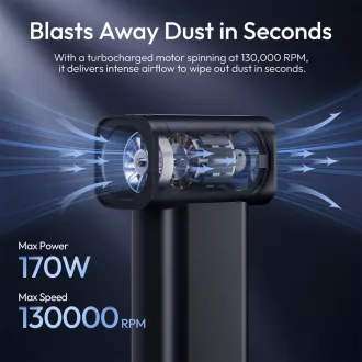   Ulanzi AD02 Storm beépített akkumulátoros porfújó, 130000RPM, fekete
