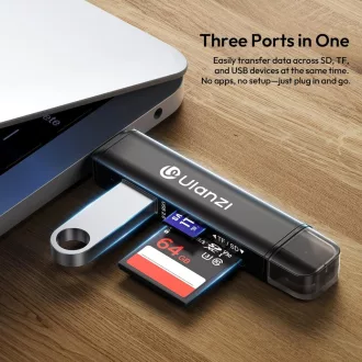   Ulanzi CR1 3-in-1 memóriakártya olvasó, USB, USB-C, microSD, SD