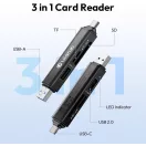Ulanzi CR1 3-in-1 memóriakártya olvasó, USB, USB-C, microSD, SD