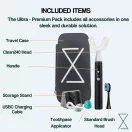 Y-Brush Ultra Premium Pack szónikus elektromos fogkefe, Y alakú+sima fejjel, 12 év felettieknek