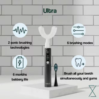   Y-Brush Ultra Premium Pack szónikus elektromos fogkefe, Y alakú+sima fejjel, 12 év felettieknek