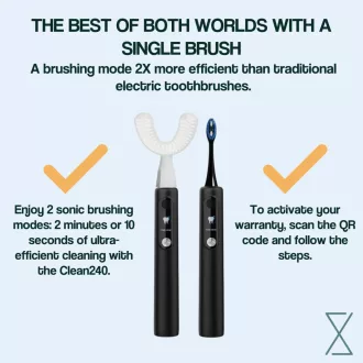   Y-Brush Ultra Premium Pack szónikus elektromos fogkefe, Y alakú+sima fejjel, 12 év felettieknek