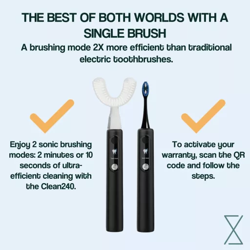 Y-Brush Ultra Premium Pack szónikus elektromos fogkefe, Y alakú+sima fejjel, 12 év felettieknek